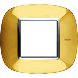 PLACCA 2/3/4/6 POSTI  ORO LUCIDO BTICINO AXOLUTE OR