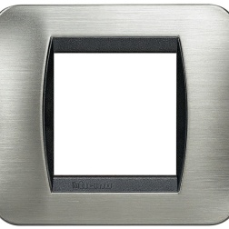 PLACCA 2/3/4/7 POSTI ACCIAIO SPAZZOLATO  BTICINO LIVINGLIGHT ACS