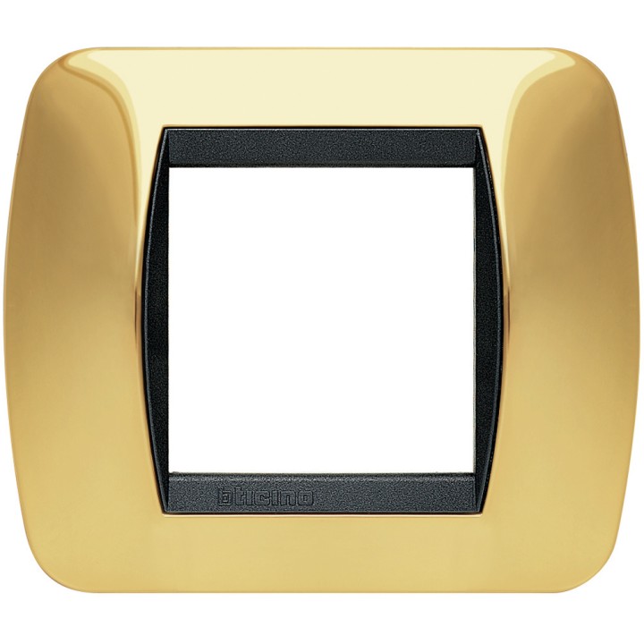 PLACCA 2/3/4/7 POSTI ORO VERO  BTICINO LIVINGLIGHT OR