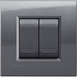 PLACCA 2/3/4/7 POSTI ACCIAIO BTICINO LIVINGLIGHT AC