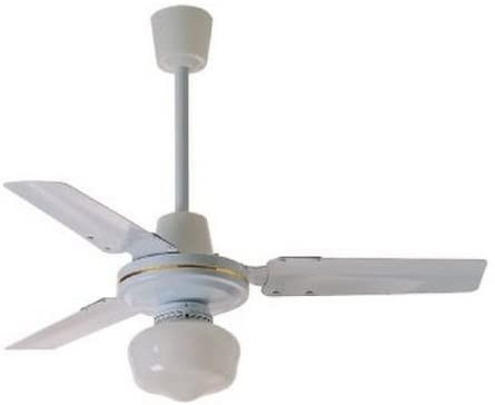 Zephir ZFS8093 Ventilatore da Soffitto in Metallo con Lampada, Bianco