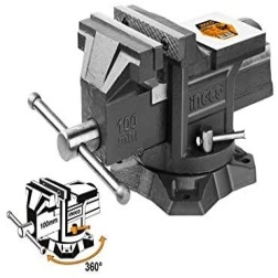 Morsa Da Banco 100mm (4"), Girevole, Con Incudine, Articolo Professionale-iaiadistribuzione