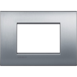 PLACCA 3/4/7 POSTI CROMO SPAZZOLATO BTICINO LIVINGLIGHT CRS
