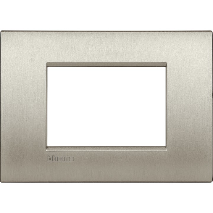 PLACCA 3/4/7 POSTI TITANIO SPAZZOLATO BTICINO LIVINGLIGHT TIS