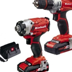 Set Trapano e Avvitatore + 2 batterie e caricabatterie Einhell TE-TK 18 Li Drill & Driver KIT
