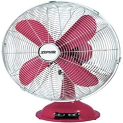 Zephir 0 Ventilatore da Tavolo Vintage-Pala 40 cm, 45 W, 240 V, Rosso