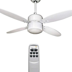 VENTILATORE DA SOFFITTO BIANCO CON TELECOMANDO E LUCE DIAMETRO 107 CM ZFR4107B
