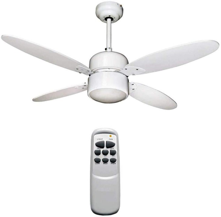 VENTILATORE DA SOFFITTO BIANCO CON TELECOMANDO E LUCE DIAMETRO 107 CM ZFR4107B