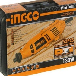 INGCO Smerigliatrice Multifunzione a Stelo 130W + 52 accessori