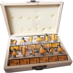 Set Completo 12 Frese Fresa Punte Rotanti Fora Legno con Custodia Contenitore Codolo 6mm INGCO PROFESSIONAL per scanalature rifiniture legname