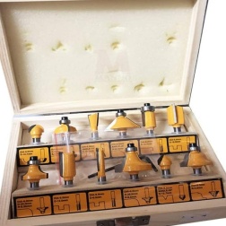 Set Completo 12 Frese Fresa Punte Rotanti Fora Legno con Custodia Contenitore Codolo 6mm INGCO PROFESSIONAL per scanalature rifiniture legname
