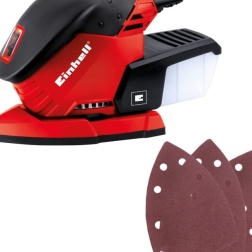 Einhell TE-OS 1320 LEVIGATRICE ORBITALE PALMARE (tensione 220 V, potenza 130 W, oscillazioni al min. 24000, ampiezza oscillazioni 2 mm, platorello 150 x 150 x 100 mm, Inclusi 3 fogli carta abrasiva)