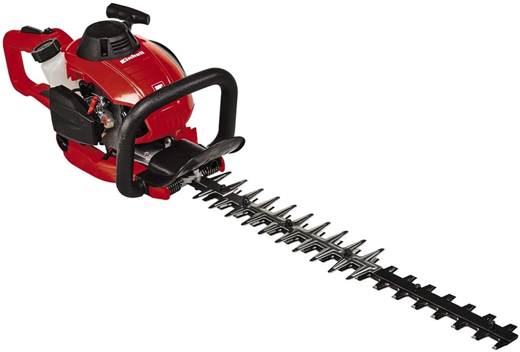 Einhell GE-PH 2555 A Tagliasiepi a scoppio (motore 2 tempi a miscela, 850 W, cilindrata 24,5 cc, lungh. Taglio 55 cm, distanza tra denti 28 mm, impugnatura rotante, incl. faretra)