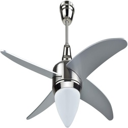 Ventilatore da Soffitto 4 Pale ø 122 cm con Luce e Telecomando colore Argento ZFR4121S
