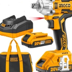 Ingco Ciwli2001 Avvitatore A Impulsi A Batteria Al Litio Elettrico 20 V Professionale Con 2 batterie 2 Ah Bussole E Borsa