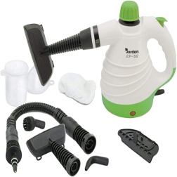 Jordan, Pulitore A Vapore Portatile Verde, 1050W, Capienza 400ml, Forte Getto Vapore 105°, 8 Accessori Inclusi