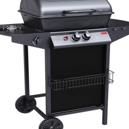 Jordan, Barbecue a Gas in Acciaio, JGB-2083, Doppio Bruciatore, Vetro Temperato e Termostato, Trasportabile