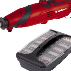 Einhell TC-MG 135 E Smerigliatrice a stelo (tensione 230 V, potenza 135 W, giri min. 10000 - 35000, incl. 189 accessori, albero flessibile, braccio di sostegno, valigetta)