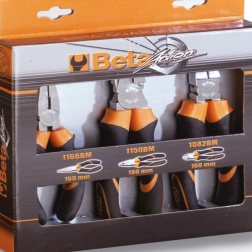 Beta Tools 1169 Bm/D3 - Set di 3 Utensili (2 Pinze+1 Tronchese), Nero/Arancione