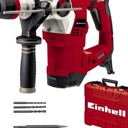 Einhell TE-RH 32 4F Kit Martello tassellatore 4 funzioni (220-240 V, 1250 W, giri min. 0-850, percussioni min. 0-4100,forza percussione 5 Joule, attacco SDS-plus, valigia, incl. 3 punte - 2 scalpelli)