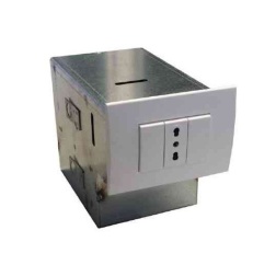 Cassaforte invisibile ad incasso, zincata, 1 cassetto e 1 vanno della stessa misura. Dimensioni 18X11X13 cm