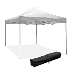 Gazebo 3x3 M Pieghevole Giardino Impermeabile Tendone da Sole Ombreggiante Terrazzo Esterno Bianco Richiudibile in Acciaio Robusto Eventi Feste con Borsa