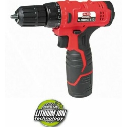 Trapano Avvitatore a Batteria al Litio Ricaricabile 12 Volt Reversibile Con Luce LED Mandrino Autoserrante 0-650 Giri/Min Lithium Ion Technology Impugnatura Morbida Valex LI-HOME 112 Colore Rosso Nero