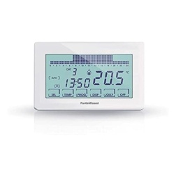 Fantini Cosmi CH180 Cronotermostato Touchscreen Retroilluminato a Batterie, Bianco, 12.8 x 2.4 x 8.2 cm