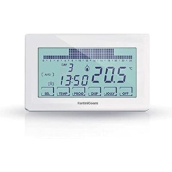 Fantini Cosmi CH180 Cronotermostato Touchscreen Retroilluminato a Batterie, Bianco, 12.8 x 2.4 x 8.2 cm