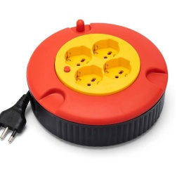 Avvolgicavo domestico 4 prese, cavo H05VV-F3G1.0MM2, 5M,CE