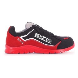 Sparco Teamwork Scarpa Antinfortunistica Rosso/Nero da Lavoro-Bassa per Uomo E Donna-Nitro-S3 SRC, Stivali Unisex-Adulto