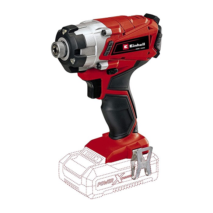 Einhell TE-CI 18/1 Li-Solo Avvitatore a impulsi a batteria Power X-Change (18V, giri al min. 0-2300, torsione 140Nm, attacco bits esagonale, 3 luci, senza batteria e caricabatteria)