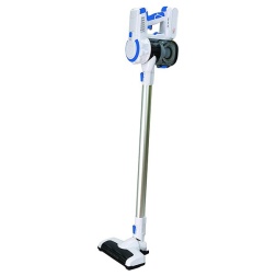 Melchioni Aspirapolvere Senza Fili, Scopa Elettrica FASTER, senza sacco, potente motore brushless da 18KPa e silenziosa. Per briciole, polvere, peli animali, pavimenti, tappeti, auto, divano.