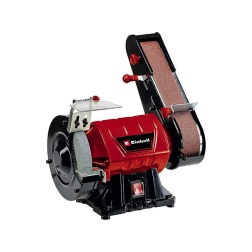 Einhell Levigatrice a nastro da banco TC-US 350 (350 Watt, funzione abrasione con nastro/disco, carter di protezione, disco abrasivo grana grossa+nastro abrasivo inclusi)
