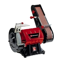Einhell Levigatrice a nastro da banco TC-US 350 (350 Watt, funzione abrasione con nastro/disco, carter di protezione, disco abrasivo grana grossa+nastro abrasivo inclusi)