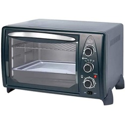DCG Eltronic MB9824 N - Forno elettrico, termostato regolabile, ventilato, spia luminosa, 4 posizioni di calore, Nero/Grigio, 1380 W, 24 litri, 44 x 29 x 30 cm